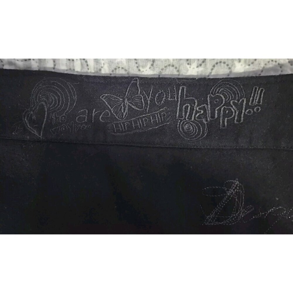Desigual Womens Size XS Black Wool Blend Patchwork Button Front Mini Skirt - Picture 3 of 13